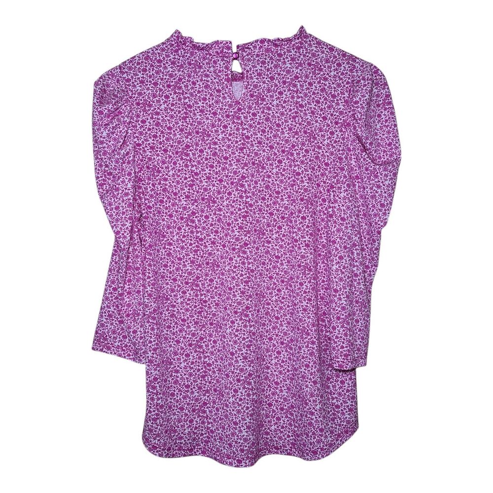 Adrianna Papell Pink Floral Top Women's Size Small High Neck 3/4 Sleeve Stretch - Picture 2 of 11